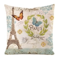 Quadratischer Kissenbezug im französischen Retro-Stil mit Eiffelturm- und Schmetterling - Paris Eiffelturm (1) / 45x45cm