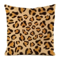 Quadratischer Kissenbezug aus Seidenimitat mit realistischem Leoparden-Tiermuster - 45x45 cm / Leoparden-Stil (1)