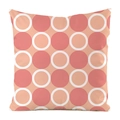Pink and orange silk-feel square pillowcase with regular polka dot patterns - Pink Orange Polka Dot Style (Pattern 9)