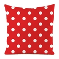 Rote quadratische Seidenkissenhülle mit weißen Punkten für die Sofadekoration - Rot Mit Weißen Punkten Stil (6) / 45x45 cm
