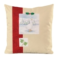 Christmas tree pillow cover featuring a white goose illustration on a beige background - Winter Goose Cedar Holly Style (15)