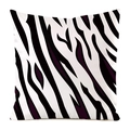Square faux silk cushion cover featuring black and purple zebra animal fur pattern - 18x18 Inch / Zebra Color Block (5)
