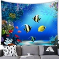 Arazzo decorativo marino con pesci tropicali e barriera corallina su divano - 100X70 / Coral Reef Dream Light (14)
