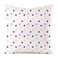 Silk texture square pillowcase with navy, purple and orange polka dots on white background - White Tri-color Polka Dot Style (Pattern 14)