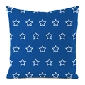 Quadratischer Kissenbezug in Marineblau mit weißem Sternmuster und Reißverschluss - Dunkelblauer Hohlstern Stil (11) / 45x45 cm