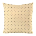 Square cream faux silk cushion cover with blue and black circular spotted patterns - Beige Background Blue Black Rings Style (Pattern 16)