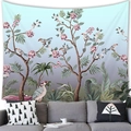 Detailansicht eines Pfirsichhaut-Wandteppichs mit traditionellem Blumen und Vögel Motiv - 150x100(Pfirsichhaut) / Muster-4 (Chinesisch Vogel Blumen)