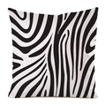 Square zebra print pillow cover in black and white faux silk for home sofa decoration - Flowing Zebra Print