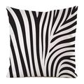 Square cushion cover with black and white zebra pattern made of premium faux silk fabric - Uniform Zebra Print