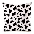 Square faux silk pillowcase with classic black and white cow print and smooth texture - Black White Cow Print