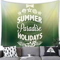 Detail eines Wandteppichs Summer Paradise über einem Sofa mit Muscheln und Sternen - 100x70 (Pfirsichhaut-Samt) - Stil 13
