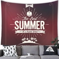 Detail eines Sommer-Wandteppichs mit Palmen und Ankern über einem gemütlichen Sofa - 100x70 (Pfirsichhaut-Samt) - Stil 9