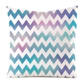 Square throw pillow cover with blue and purple gradient chevron wave pattern design - Blue Purple Gradient Wave (22)