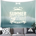 Tapiz de pared degradado verde azulado con diseño de fiesta de playa de verano - 150x100 (Terciopelo Piel de Melocotón) - Estilo 2