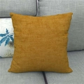Minimalist solid mustard yellow linen cushion cover on a grey fabric sofa for home decor - 45x45cm / Mustard Yellow