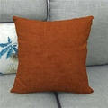Minimalist square solid color throw pillow cover in rustic orange coarse linen fabric - 45x45cm / Burnt Orange