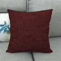 Detailed close-up of dark burgundy linen texture on square sofa cushion cover fabric - 45x45cm / Burgundy