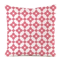 Gros plan sur la texture lisse et le motif floral géométrique rose de la taie d'oreiller - Motif Floral Géométrique Rose (17)