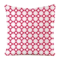 Détail des motifs de cœurs roses et lignes grises sur la housse de coussin en soie - Diamant Cœur Rouge Minimaliste Moderne (15)