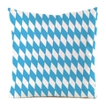 Détail du motif losange bleu et blanc sur la housse de coussin carrée en tissu satiné - Losange Classique Bleu Blanc (17)