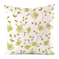 Macro view of floral pattern and woven fabric texture on white decorative cushion cover - 18x18 Inch / Olive Green Floral (7)