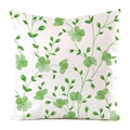 Close-up of square floral cushion cover with delicate green flower pattern and soft fabric - 18x18 Inch / Green Floral (5)