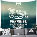 Tropischer Sommerteppich mit grünem Farbverlauf und Strandelementen für Heimdeko - Stil 5 (Summer Paradise Holidays) / 100x70(Pfirsichhaut)
