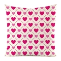 Pink heart pattern throw pillow cover in silky fabric with checkered heart design - Deep Pink Heart Diamond Pattern (3)