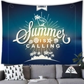 Summer is Calling Strand-Wandteppich mit Palmen und blauem Ozean-Farbverlauf - 100x70 (Pfirsichhaut-Samt) - Stil 7