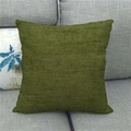 Olive green linen square throw pillow cover on a gray sofa with a textured weave - 45x45cm / Olive Green