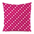 Housse de coussin en satin rose avec motif de cœurs crème et rose clair - Cœurs Diagonaux Rose Foncé (7)
