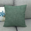 Dark green square cushion cover with faux linen texture on dark grey sofa - 45x45cm / Dark Green