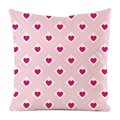 Housse de coussin en soie synthétique avec motifs cœurs roses sur fond crème - Lignes de Diamant Cœur Rose Blanc Cassé (8)