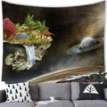 Detail of sci-fi alien tapestry with cosmic stars and floating islands over a sofa - 150x150 / Floating Islands Fantasy Landscape (6)