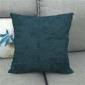 Solid navy blue square cushion cover in thick faux linen texture for modern sofa decor - 45x45cm / Dark Blue