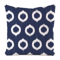 Navy blue square throw pillow with white Ikat circle pattern for sofa home decor - Square