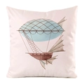 Detailed view of nautical steampunk airship printed on high-quality satin cushion cover - Steampunk Airship Style (19)