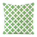 Vue détaillée du motif trèfle vert herbe imprimé sur un tissu en toile blanche de qualité - Style Vert Herbe (7) / Carré