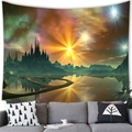 Sci-fi alien planet tapestry with vibrant stars and mountains over a sofa - 150x150 / Starry Mountain Landscape (4)