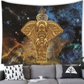 Celestial mandala elephant tapestry with starry galaxy background for wall decor - Golden Elephant God Galaxy (15) / 100x70cm