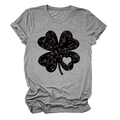 Détail du t-shirt gris avec imprimé trèfle et texture de motif de cœur effet vintage - S / Gris Foncé (Texte Noir)