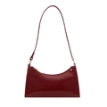 Borsa baguette da donna minimalista francese in pelle verniciata bordeaux con finitura lucida - Rosso Lucido