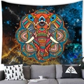 Cosmic mandala elephant tapestry with vibrant starry sky design for wall hanging - 150x100 / Multicolor Universe Elephant (2)