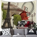 Tapisserie vintage Paris avec tour Eiffel et voiture rétro sur un fond nostalgique - Style Collage Paris(2) / 150x100(Peau de Pêche)