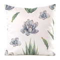 Square cushion cover featuring watercolor succulent plants and cactus print - Watercolor Succulent Mix (5)