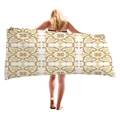 Telo mare spesso con motivo geometrico marrone e design classico stile europeo - Motivo Piastrelle Europee Beige (3)