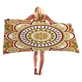 Telo mare geometrico spesso con stampa mandala marrone in stile etnico - Mandala Etnico Colorato (4)