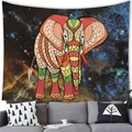 Cosmos mandala elephant tapestry with bohemian pattern on starry nebula background - Bohemian Decor Elephant (7) / 100x70cm