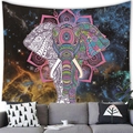 Mandala elephant tapestry with nebula design displayed over a sofa in a living room - Colorful Mandala Style Elephant (8) / 100x70cm