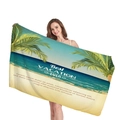 Thick beach towel with tropical palm beach print and Best Vacation Ever text design - Best Vacation Beach Style (7)